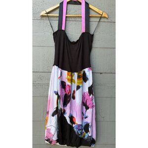 Miss Sidecar Printed Tie & Dye Mini Dress Vintage Retro Beach S NEW